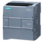 Siemens SIMATIC S7-1200 compact CPU 1212C with DC/DC/relay; features onboard I/O and 100 KB memory.